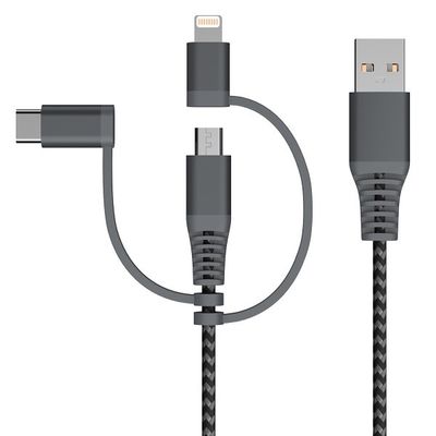 3m 9ft USB A to Micro Type C Lightning C48 Multi USB Data Cable