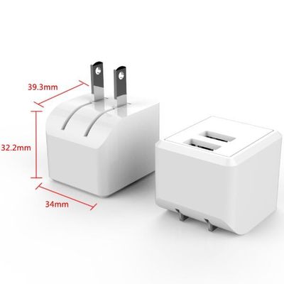 Flip Foldable Prong 5V2.4A FCC DOE VI USA Wall Charger