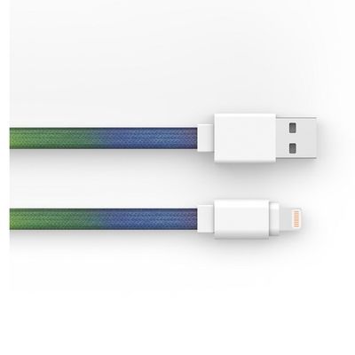 Flat Braided 5V2.4A USB2.0 1M MFI Lightning Charging Cable